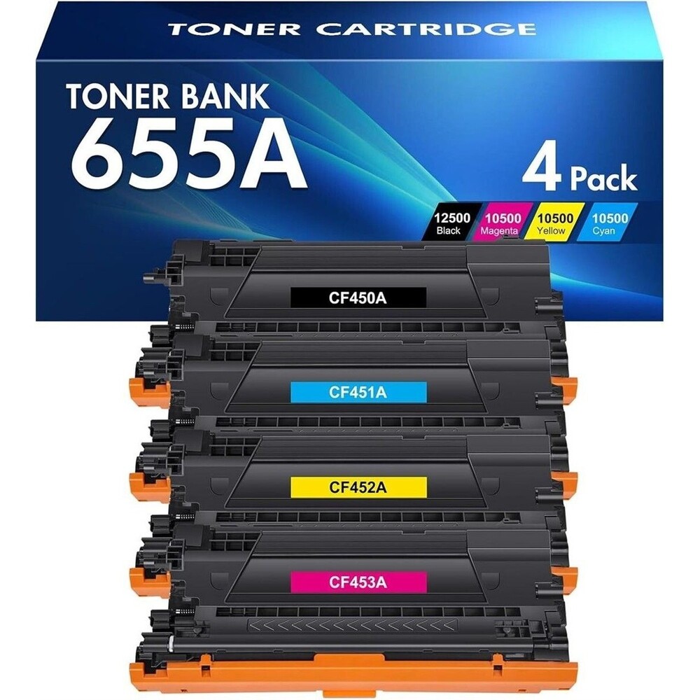 Toner Cart 4-Pack for HP 655A (Blk,C,Y,M)